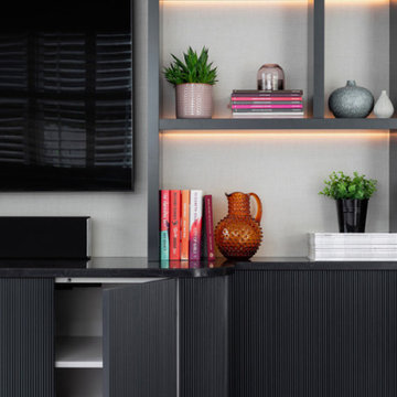 Bespoke modern media unit for prime Surrey home