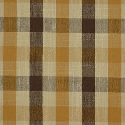 Paroo Cotton Blend Small Check Curtains & Drapes Upholstery Fabric in Coffee Col - Upholstery Fabric