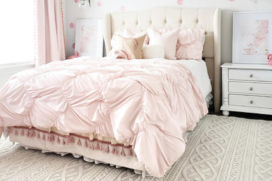 Example of a cottage chic bedroom design in Other