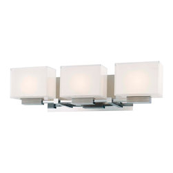 George Kovacs Cubism Chrome 3-Light Bath Bar - Bathroom Vanity Lighting