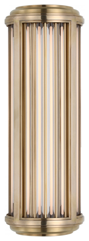 Perren Natural Brass and Glass Rods Small LED Wall Sconce ...