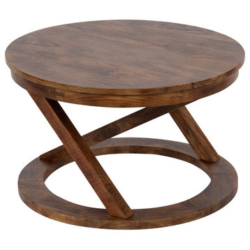 Aja Wood Coffee Table, Walnut Brown, 16x16x26
