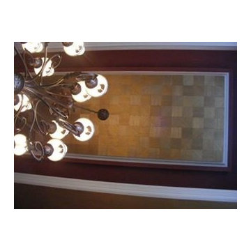 Hand cut grasscloth squares