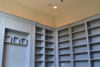 Inspiration for a transitional home office remodel in Other