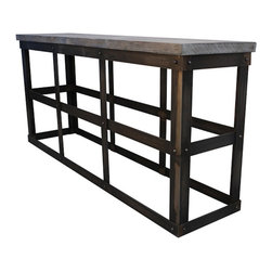 Modern Industrial Reclaimed Wood and Rustic Metal Console Table - Side Tables And End Tables
