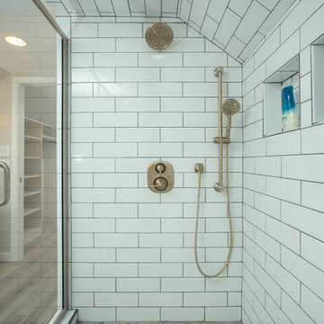 Elegant Master Bathroom & Closet in Previous Attic Space in Alexandria
