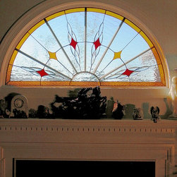 Pool Red & Amber - Stained Glass Panels