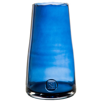 Tall Medallion Vase, Midnight Blue