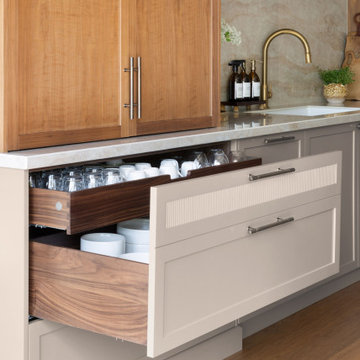 Refined & Luxurious Walnut Lay-On Slim Shaker Reeded Detail Kitchen