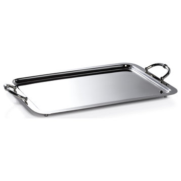 Manetta Polished Nickel Steel and Brass Tray, Large