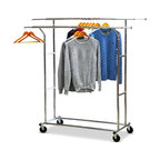 Supreme Commercial Grade Double Rail Clothing Garment Rack, Chrome