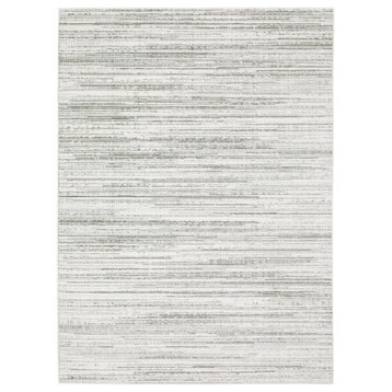 Monfort Striped White/Grey Indoor Area Rug, 3'3"x5'