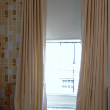Peach Curtains on a Pole
