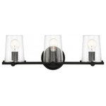 Designers Fountain - Designers Fountain 95803-MB Matteson - Three Light Bath Bar - Warranty: 1 Year  Shade Included: Yes  Dimable: YesMatteson Three Light Bath Bar Matte Black Clear Seedy GlassUL: Suitable for damp locations, *Energy Star Qualified: n/a  *ADA Certified: n/a  *Number of Lights: Lamp: 3-*Wattage:60w Medium Base bulb(s) *Bulb Included:No *Bulb Type:Medium Base *Finish Type:Matte Black