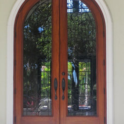 Mahogany Arched Impact Doors - Front Doors