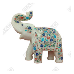 JOYFUL ELEPHANT STATUE IN MARBLE - Home Accessories & Decor