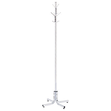 Safco's Metal Chrome Office Standing Coat Rack - 21"D x 21"W x 70"H