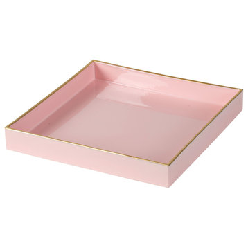 Pink Square Decorative Tray