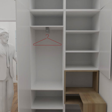 Etude 3D d'un placard pour chambre sur la base de structure "Ikea Metod"