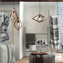 Roost Copper Pendant Lamp - Diamond Wide - Pendant Lighting