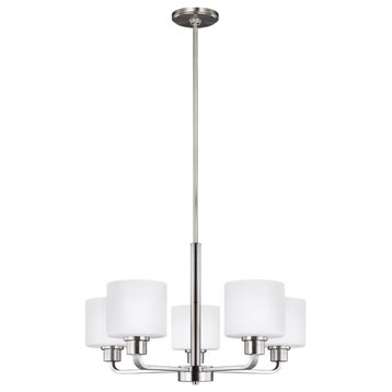 Sea Gull Canfield 5-Light Chandelier 3128805-962, Brushed Nickel