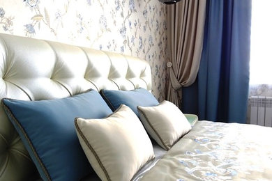 Благородная спальня в синих тонах
