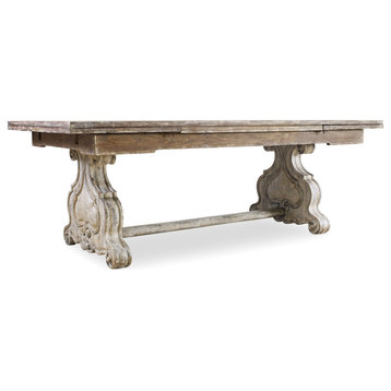 Chatelet Refectory Rectangle Trestle Dining Table With Two 22" Leaves