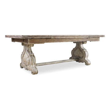 Chatelet Refectory Rectangle Trestle Dining Table With Two 22" Leaves