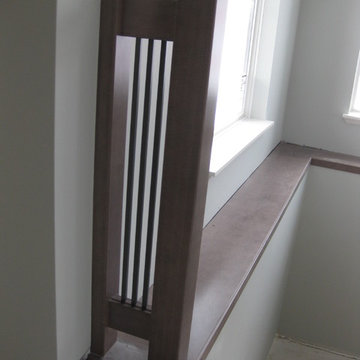 New Construction - Contemporary Maple Railings with Metal Spindles