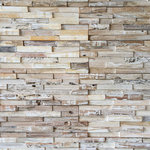 Woody Walls - 3D Wood Planks for Walls and Ceilings, 9.5 sq. ft, Weathered White - - 100% SOLID WOOD (RECLAIMED)