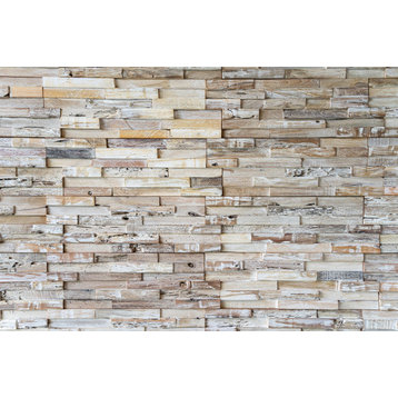 3D Wood Planks for Walls and Ceilings, 9.5 sq. ft, Weathered White