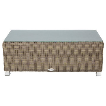 Venice Outdoor Coffee Table With Glass Top, Palisades Gray