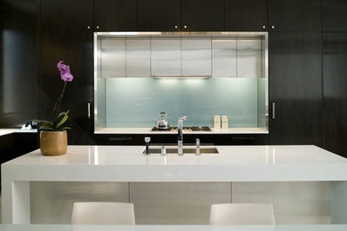 Example of a minimalist kitchen design in Los Angeles
