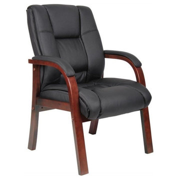 Boss Office Products Mid Back Wooded Guest Chair