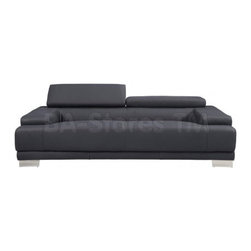 Melody Black Leather Sofa - Sofas