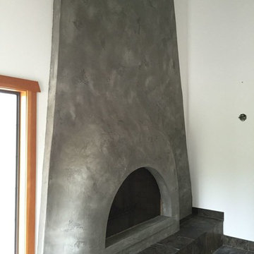 Lime plaster fireplace