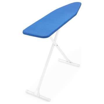Deluxe T-Leg Ironing Board With Perforated Metal Top, White Frame, Cover