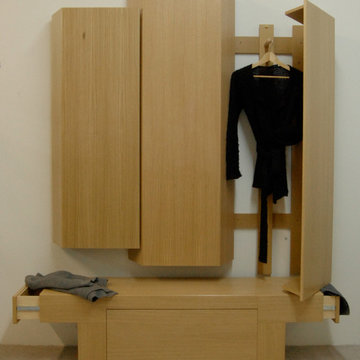 Hallway cloak cabinet and storage bench