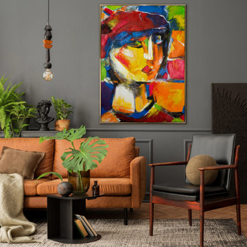 Framed colorful abstract modern wall decor "Lively outfit"