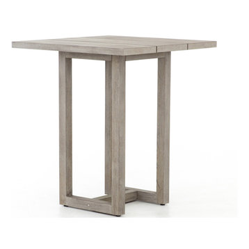Salvatore Square Outdoor Bar Table, Grey Wash