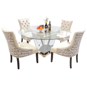 Borghese Dining Table 60 Round Contemporary Tables By 5 Piece Round Gl Dinette Set Mirror Base With Antique Bronze Finish