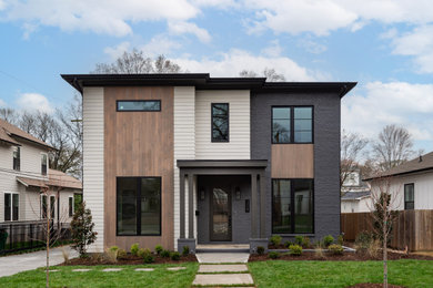 Réalisation d'une façade de maison.