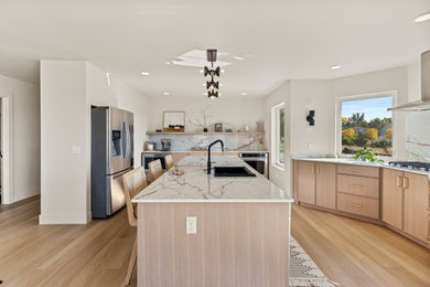 Example of an urban kitchen design in Other
