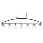 Toltec Lighting - Toltec Lighting 2437-DG-300 Marquise - Seven Light Billiard/Island - Marquise 7 Light Bar In Dark Granite Finish With 4” Clear Bubble Glass.No. of Rods: 5Assembly Required: TRUE Canopy Included: TRUE Shade Included: TRUE Canopy Diameter: 15.5 x 5Rod Length(s): 18.00* Number of Bulbs: 7*Wattage: 60W* BulbType: Medium Base* Bulb Included: No