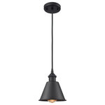Innovations Lighting - 1-Light Smithfield 7" Mini Pendant, Matte Black - A truly dynamic fixture, the Ballston fits seamlessly amidst most decor styles. Its sleek design and vast offering of finishes and shade options makes the Ballston an easy choice for all homes.