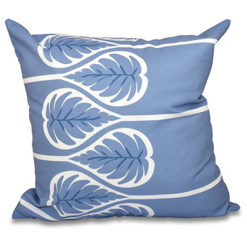 Fern Floral Print Pillow, Blue, 16"x16"