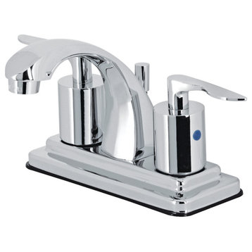Two-Handle 3-Hole Deck Mount 4" Centerset Bathroom Faucet With Pop-Up, Chrome