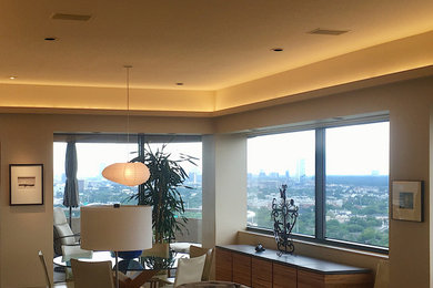 Example of a trendy dining room design in Houston