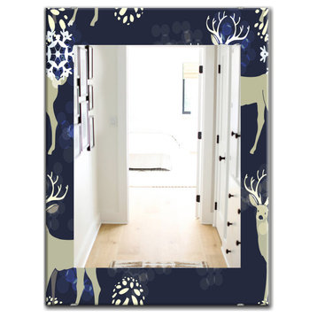 Designart Christmas Iii Traditional Frameless Wall Mirror, 28x40