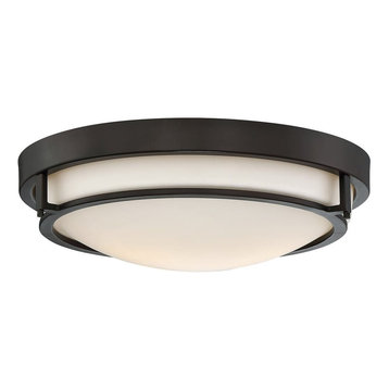 Trade Winds Felton Round Flush Mount Ceiling Light in Oil Rubbed Bronze